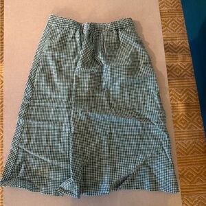 J. Crew green gingham skirt